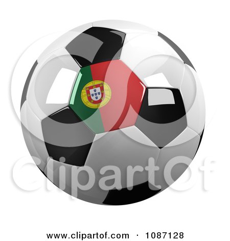 Clipart 3d Portugal Soccer Championship Of 2012 Ball - Royalty Free CGI Illustration by stockillustrations