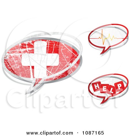 Clipart Three Medical Chat Balloons - Royalty Free Vector Illustration by Andrei Marincas