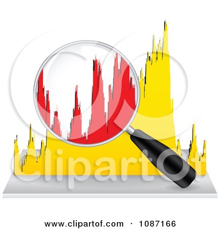 Clipart Magnifying Glass Over A Histogram - Royalty Free Vector Illustration by Andrei Marincas