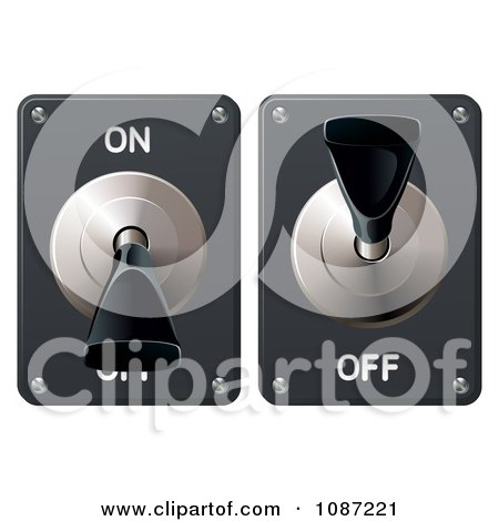 Clipart 3d On And Off Power Toggle Switches - Royalty Free Vector Illustration by AtStockIllustration