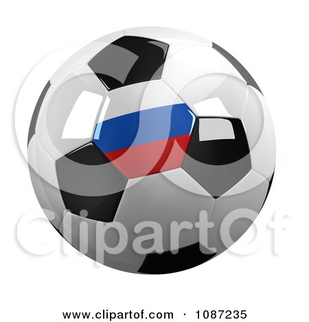 Clipart 3d Russian Soccer Championship Of 2012 Ball - Royalty Free CGI Illustration by stockillustrations