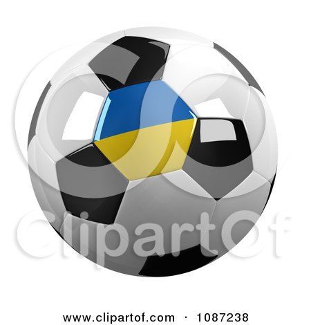 Clipart 3d Ukraine Soccer Championship Of 2012 Ball - Royalty Free CGI Illustration by stockillustrations