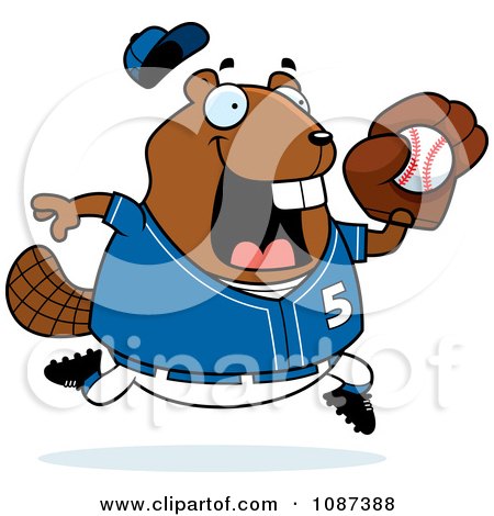 Clipart Chubby Badger Playing Baseball - Royalty Free Vector Illustration by Cory Thoman