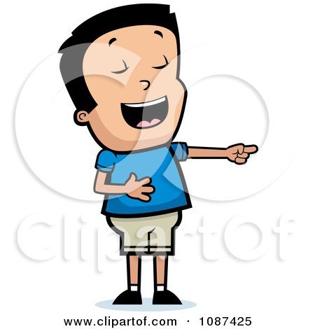 Clipart Boy Laughing And Pointing - Royalty Free Vector Illustration by Cory Thoman