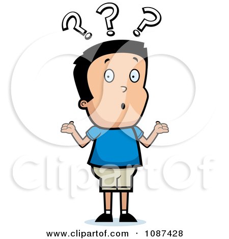 Clipart Confused Boy Shrugging - Royalty Free Vector Illustration by Cory Thoman