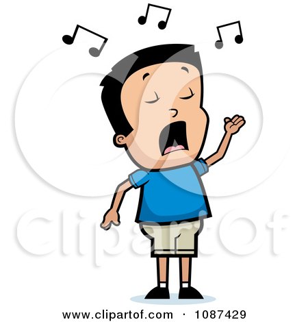 Clipart Talented Boy Singing - Royalty Free Vector Illustration by Cory Thoman