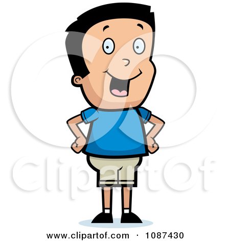 Clipart Boy Standing With His Hands On His Hips - Royalty Free Vector Illustration by Cory Thoman