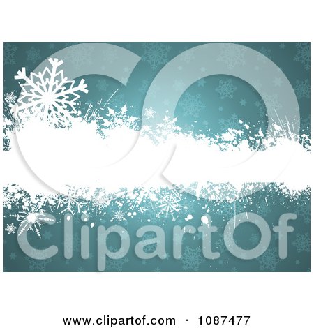 Clipart Turquoise Grunge Snowflake Background - Royalty Free Vector Illustration by KJ Pargeter