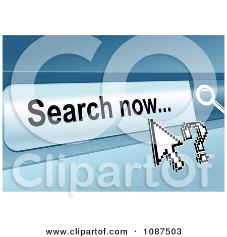 Clipart Cursor And Question Mark Over A Search Now Website Button - Royalty Free Vector Illustration by Vector Tradition SM