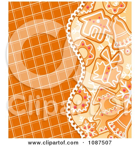 Clipart Tiled Gingerbread And Cookie Christmas Background - Royalty Free Vector Illustration by Vector Tradition SM