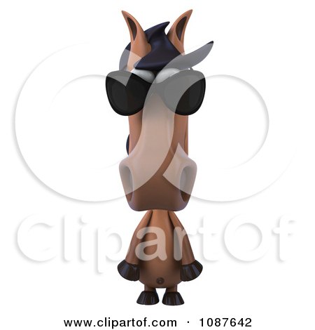 Clipart 3d Charlie Horse Peering Over Sunglasses - Royalty Free CGI Illustration by Julos