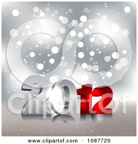 Clipart New Year 2012 On Silver Sparkles - Royalty Free Illustration by vectorace