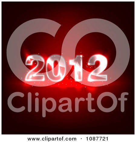 Clipart Glowing Glass New Year 2012 On Red - Royalty Free Illustration by vectorace