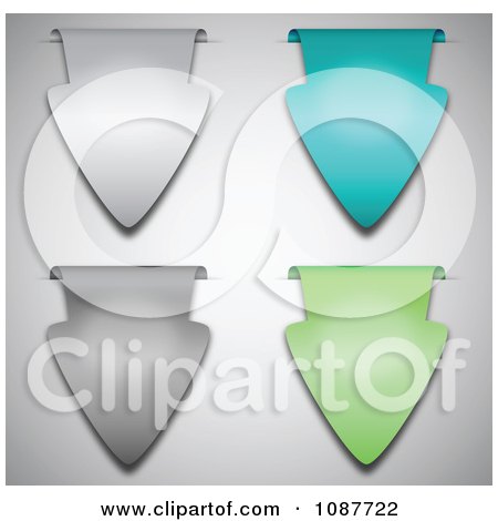 Clipart Gray Turquoise And Green Arrow Tag Labels - Royalty Free Vector Illustration by vectorace