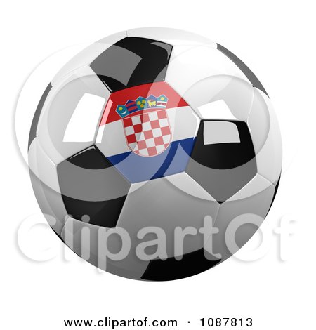 Clipart 3d Croatia Flag Soccer Ball - Royalty Free CGI Illustration by stockillustrations