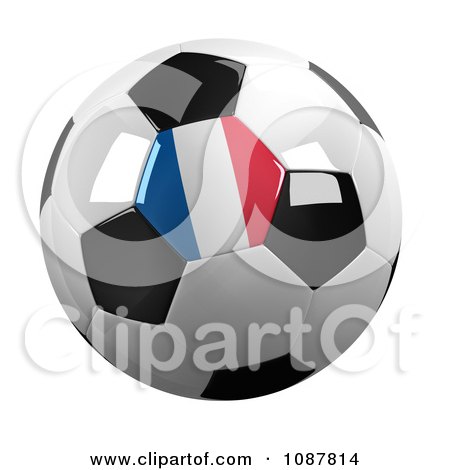 Clipart 3d France Flag Soccer Ball - Royalty Free CGI Illustration by stockillustrations