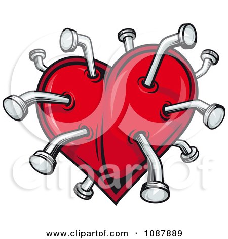 Clipart Pins In A Red Heart - Royalty Free Vector Illustration by Vector Tradition SM