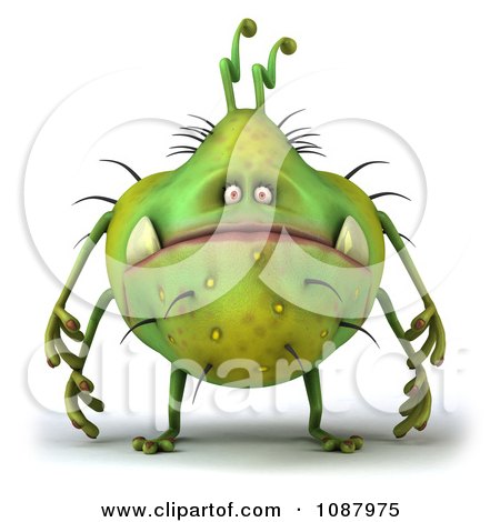 Clipart 3d Chubby Monster Or Germ - Royalty Free CGI Illustration by Julos