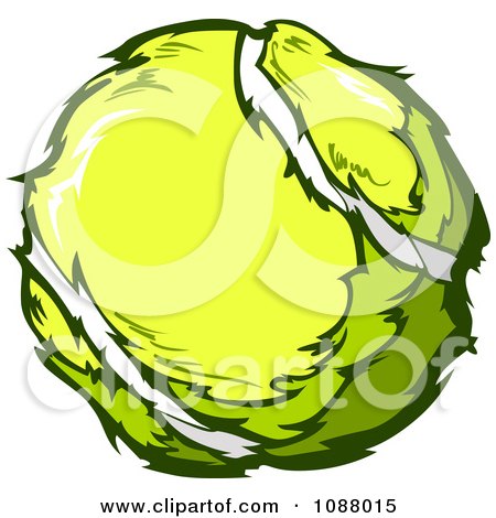 Clipart Yellow Tennis Ball - Royalty Free Vector Illustration by Chromaco