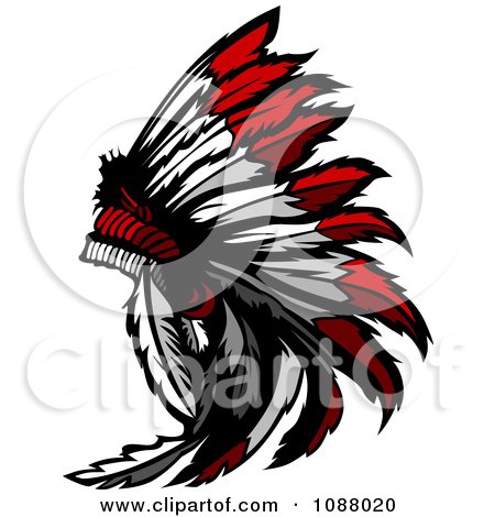 Clipart Native American Indian Chief Feather Headdress - Royalty Free Vector Illustration by Chromaco