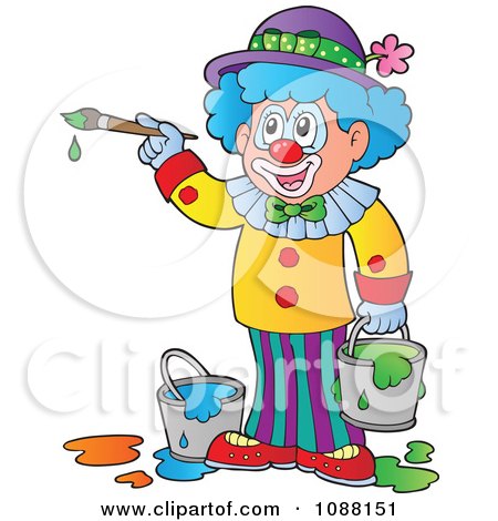 Clipart Circus Clown Painting - Royalty Free Vector Illustration by visekart