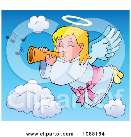 Clipart Angel Girl With A Wand - Royalty Free Vector Illustration by visekart