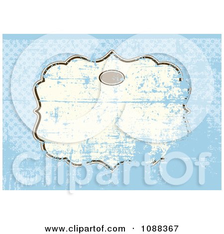 Clipart Grunge Over A Frame On Blue - Royalty Free Vector Illustration by BestVector