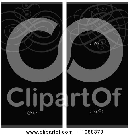 Clipart Black Vertical Swirl Banners - Royalty Free Vector Illustration by BestVector