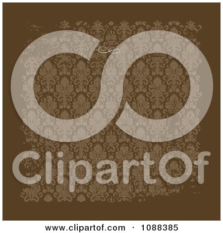 Clipart Brown Distressed Damask Background - Royalty Free Vector Illustration by BestVector