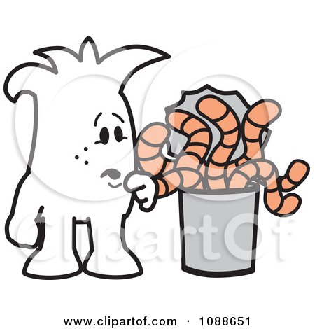 Clipart Squiggle Guy Opening A Can Of Worms - Royalty Free Vector Illustration by Toons4Biz