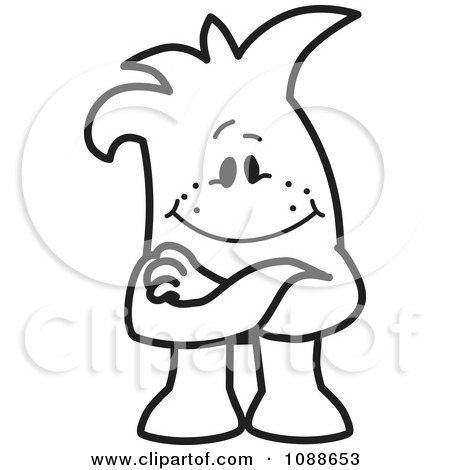 Clipart Confident Squiggle Guy - Royalty Free Vector Illustration by Mascot Junction