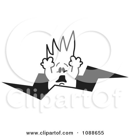 Clipart Squiggle Guy Falling Through A Crack - Royalty Free Vector Illustration by Mascot Junction