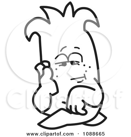 Clipart Bored Squiggle Guy - Royalty Free Vector Illustration by Mascot Junction
