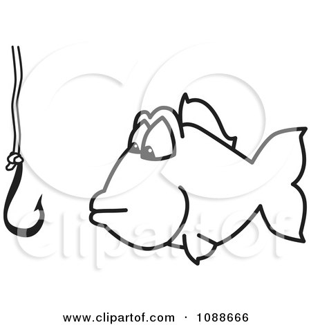 Clipart Squiggle Hook Fishing For Business - Royalty Free Vector Illustration by Mascot Junction