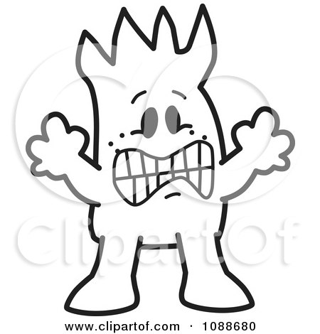 Clipart Frightened Squiggle Guy - Royalty Free Vector Illustration by Mascot Junction