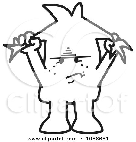 Clipart Frustrated Squiggle Guy - Royalty Free Vector Illustration by Mascot Junction