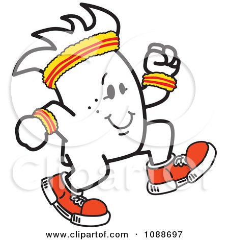 Clipart Squiggle Guy Jogging - Royalty Free Vector Illustration by Mascot Junction
