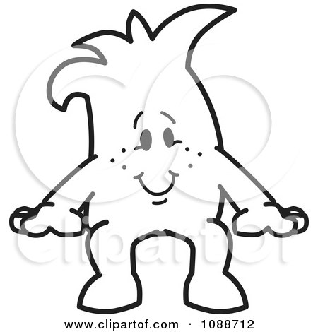 Clipart Squiggle Guy Sitting On A Surface - Royalty Free Vector Illustration by Mascot Junction