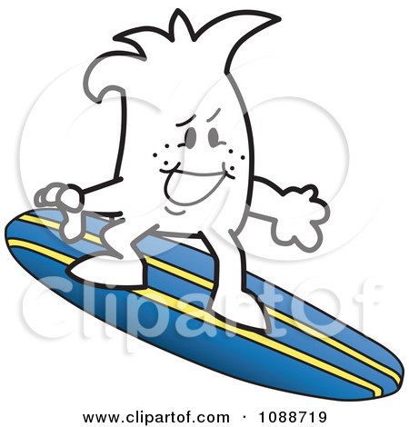 Clipart Squiggle Guy Surfing - Royalty Free Vector Illustration by Mascot Junction