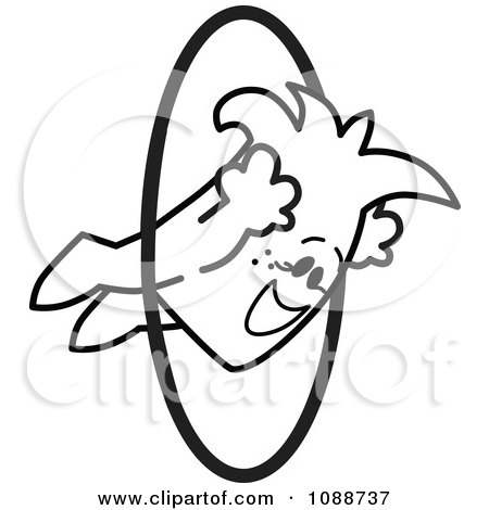 Clipart Squiggle Guy Jumping Through Hoops - Royalty Free Vector Illustration by Mascot Junction