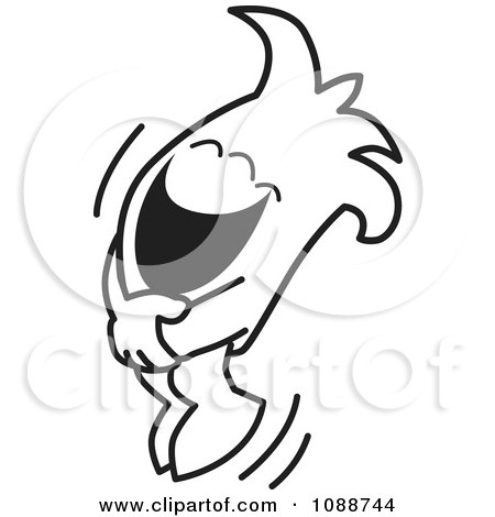 Clipart Jolly Squiggle Guy Laughing - Royalty Free Vector Illustration by Mascot Junction