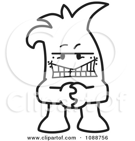 Clipart Greedy Or Mischievous Squiggle Guy - Royalty Free Vector Illustration by Mascot Junction