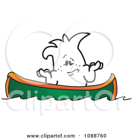 Clipart Squiggle Guy Up A Creek Without A Paddle - Royalty Free Vector Illustration by Mascot Junction