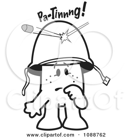 Clipart Squiggle Guy Soldier Being Shot In A War Zone - Royalty Free Vector Illustration by Mascot Junction