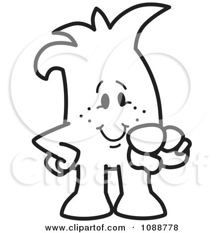 Clipart Squiggle Guy Pointing - Royalty Free Vector Illustration by Mascot Junction