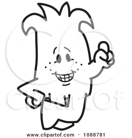 Clipart Squiggle Guy With An Idea - Royalty Free Vector Illustration by Mascot Junction