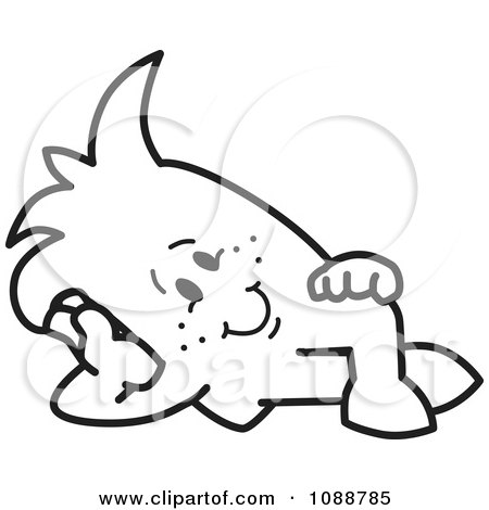 Clipart Squiggle Guy Reclined - Royalty Free Vector Illustration by Mascot Junction