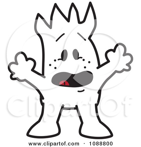 Clipart Surprised Squiggle Guy - Royalty Free Vector Illustration by Mascot Junction