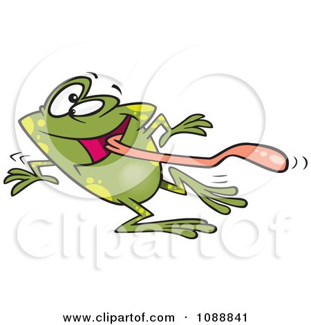 Clipart Dizzy Frog Having Fun On Dance Day - Royalty Free Vector Illustration by toonaday