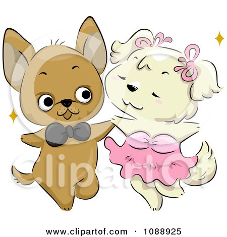 Clipart Dog Couple Dancing - Royalty Free Vector Illustration by BNP Design Studio